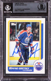 Oilers Wayne Gretzky Authentic Signed 1986 Topps #3 Card Autographed BAS Slabbed