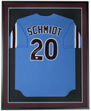 Mike Schmidt Signed Framed Phillies Blue Majestic Coolbase Baseball Jersey JSA