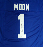 SEAHAWKS WARREN MOON AUTOGRAPHED SIGNED BLUE JERSEY "HOF 06" MCS HOLO 112487