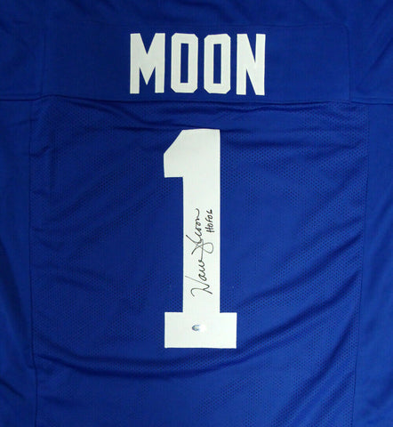 SEAHAWKS WARREN MOON AUTOGRAPHED SIGNED BLUE JERSEY "HOF 06" MCS HOLO 112487