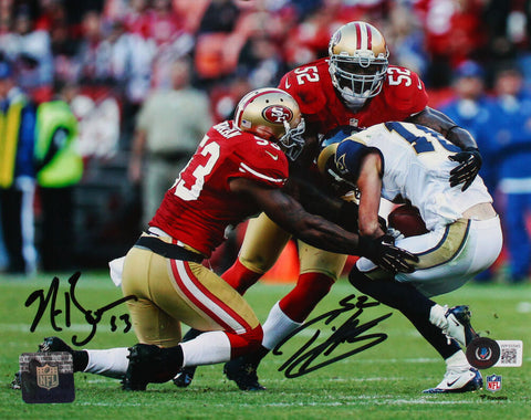 Patrick Willis NaVorro Bowman Signed 49ers 8x10 Photo-Beckett W Hologram *Black