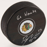 Brandon Mashinter Signed Chicago Blackhawks Hockey Puck (Schwartz COA)