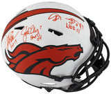 Broncos (3) Elway, Sharpe, & Davis Signed Lunar F/S Speed Proline Helmet BAS Wit