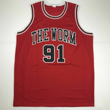 Autographed/Signed DENNIS RODMAN Chicago Red Basketball Jersey JSA COA Auto