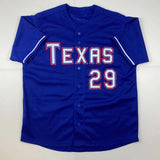 Autographed/Signed Adrian Beltre Texas Blue Baseball Jersey JSA COA