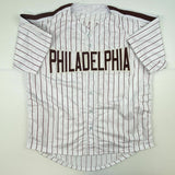 Autographed/Signed MIKE SCHMIDT Philadelphia Pinstripe Baseball Jersey JSA COA