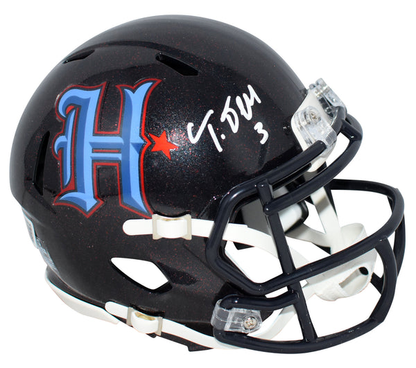 TANK DELL AUTOGRAPHED HOUSTON TEXANS H-TOWN SPEED MINI HELMET BECKETT