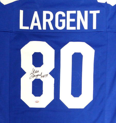 SEATTLE SEAHAWKS STEVE LARGENT AUTOGRAPHED BLUE JERSEY "HOF 95" MCS HOLO 112485