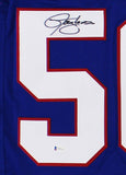 Lawrence Taylor Signed New York Custom Blue Jersey