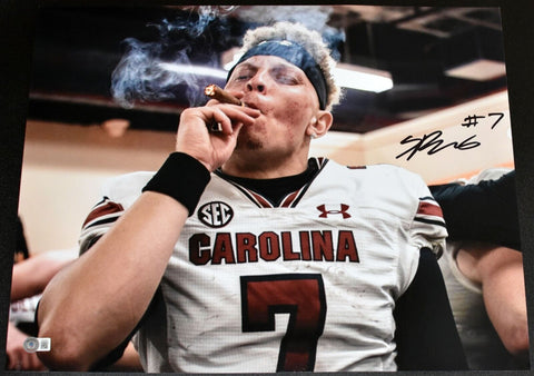 SPENCER RATTLER SIGNED SOUTH CAROLINA GAMECOCKS VS CLEMSON 16x20 PHOTO BECKETT