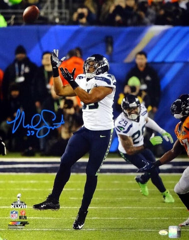 MALCOLM SMITH AUTOGRAPHED 16X20 PHOTO SEATTLE SEAHAWKS SUPER BOWL MCS HOLO 72386