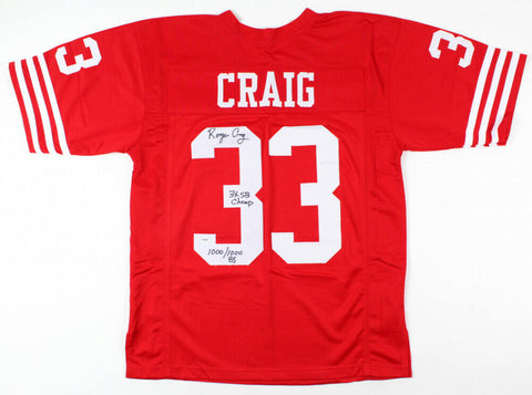 Roger Craig Signed 49ers Jersey Inscribed 1,000/1,000 85 & 3x SB Champ (PSA COA)