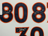 FRAMED DENVER BRONCOS 2X SB CHAMPS 3X AUTOGRAPHED SIGNED JERSEY JSA COA