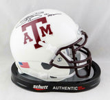 Johnny Manziel Heisman Signed Texas A&M White Schutt Mini Helmet- JSA W Auth