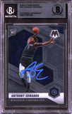 Timberwolves Anthony Edwards Signed 2020 Panini Mosaic #201 Card BAS Slabbed