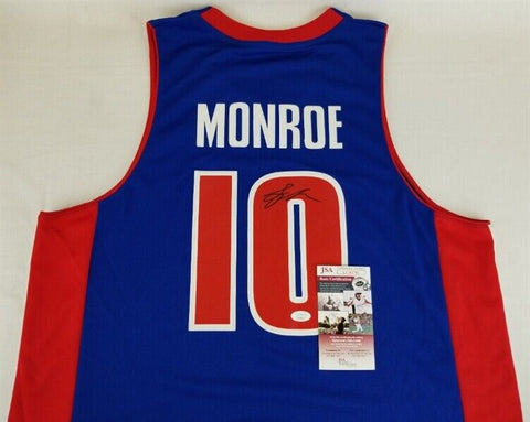 Greg Monroe Signed Detroit Pistons Custom NBA Jersey (JSA COA) 2010 1st Rd Pick