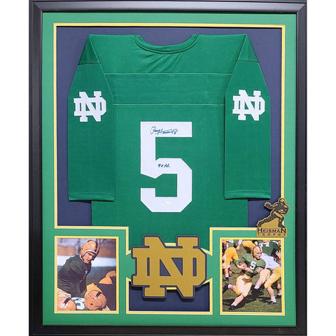 Paul Hornung Autographed Signed Framed Notre Dame Packers Heisman Jersey JSA