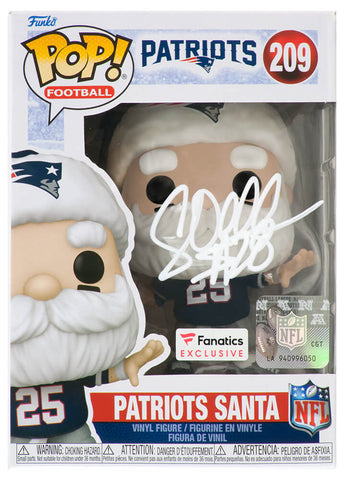 Corey Dillon Signed Patriots SANTA Funko Pop Doll #209 - (SCHWARTZ COA)