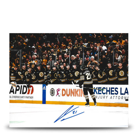 James Van Riemsdyk Goal Autographed Boston Bruins 11x14 Photo JSA PSA Pass