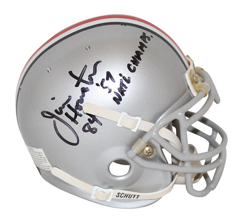 Houston Clark & Schafrath Signed Ohio State Buckeyes Schutt Mini Helmet JSA