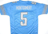 David Montgomery Autographed Blue Pro Style Jersey - Beckett W Hologram *Black