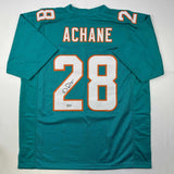 Autographed/Signed De'Von DeVon Achane Miami Teal Jersey Beckett BAS COA