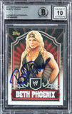 Beth Phoenix Authentic Signed 2011 Topps WWE Classic #6 Card Auto 10! BAS Slab