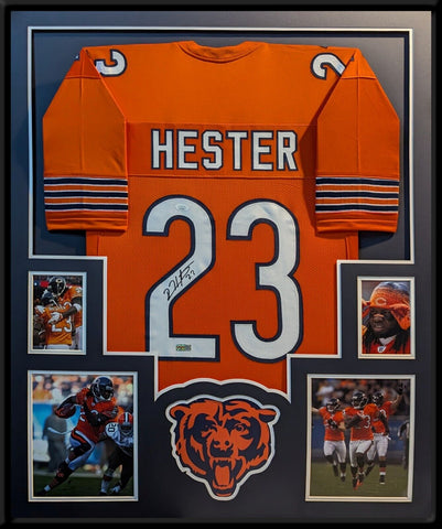 FRAMED DEVIN HESTER AUTOGRAPHED SIGNED CHICAGO BEARS JERSEY JSA COA