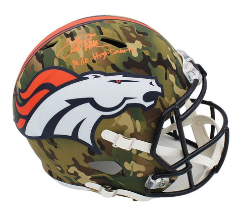 Terrell Davis Signed Denver Broncos Speed Full Size Camo Helmet w/ Mile High Sal