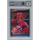 Pete Rose Autographed/Signed 1986 Donruss 62 10 Auto Trading Card Beckett 47116