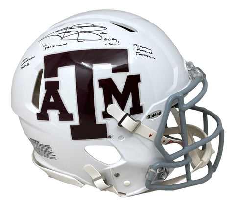 Johnny Manziel Signed Texas A&M Full Size Speed Authentic Helmet w/ 4 Insc BAS