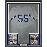 Framed Autographed/Signed Hideki Matsui 33x42 New York Grey Jersey BAS COA