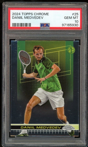 2024 Topps Chrome Tennis #25 Daniil Medvedev RC 1st PSA 10 GEM MINT