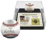 Indians Bob Feller Signed Thumbprint Baseball LE #'d/200 w/ Display Case BAS