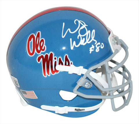 Wesley Walls Autographed/Signed Ole Miss Schutt Mini Helmet Beckett 34098