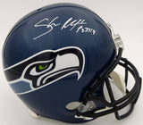 SHAUN ALEXANDER AUTOGRAPHED SEAHAWKS BLUE FULL SIZE HELMET BECKETT QR 194418