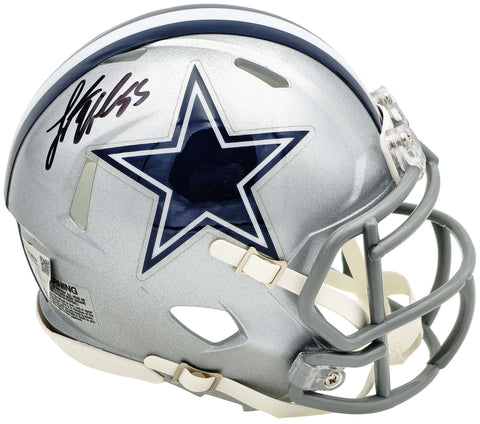 LEIGHTON VANDER ESCH AUTOGRAPHED COWBOYS SILVER MINI HELMET FANATICS HOLO 228074