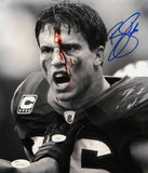 Brian Cushing Autographed 8x10 B&W Bloody Face w/Blue Photo- JSA W Authentic