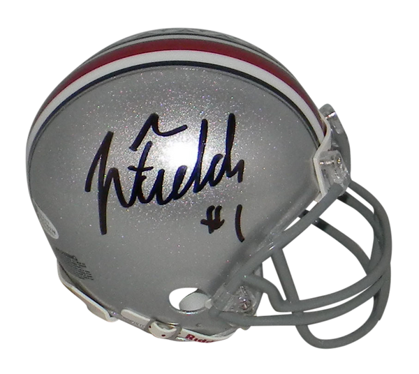 JUSTIN FIELDS SIGNED AUTOGRAPHED OHIO STATE BUCKEYES MINI HELMET BECKETT