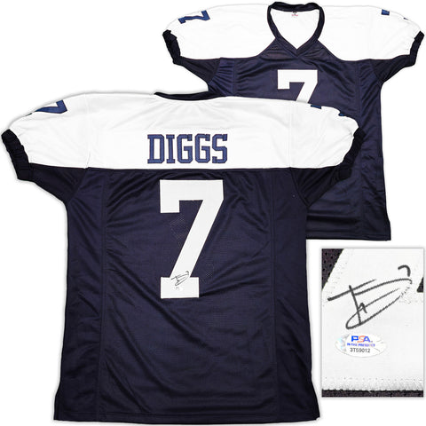 DALLAS COWBOYS TREVON DIGGS AUTOGRAPHED BLUE & WHITE JERSEY PSA/DNA 233658