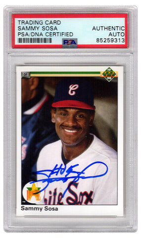 Sammy Sosa Signed White Sox 1990 Upper Deck Trading Card #17 -(PSA Encapsulated)