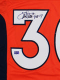 Terrell Davis Signed Denver Broncos Nike Game Throwback Orange Jersey w- 5 Insc