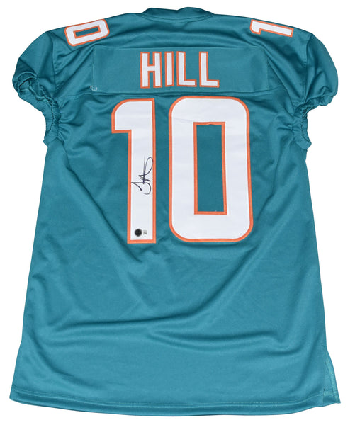 TYREEK HILL AUTOGRAPHED SIGNED MIAMI DOLPHINS #10 GAME CUT JERSEY BECKETT