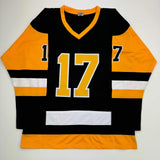 Autographed/Signed Bryan Rust Pittsburgh Black Hockey Jersey JSA COA