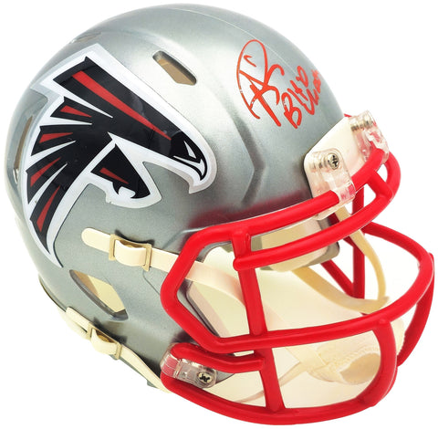 ANDRE RISON AUTOGRAPHED FALCONS FLASH GRAY SPEED MINI HELMET BAD MOON JSA 232855