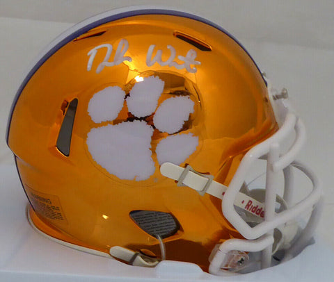 DESHAUN WATSON AUTOGRAPHED CLEMSON ORANGE CHROME MINI HELMET BECKETT 144512