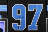 AIDEN HUTCHINSON (Lions black SKYLINE) Signed Autographed Framed Jersey Beckett