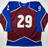 Facsimile Autographed Nathan MacKinnon Colorado Maroon Reprint Auto Jersey XL