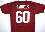 Chris Samuels Autographed Crimson College Style Jersey - Beckett W Hologram