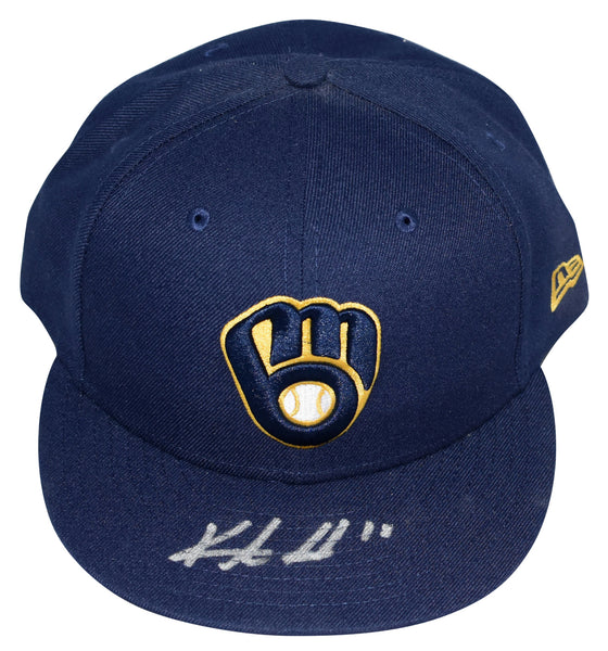 KESTON HIURA AUTOGRAPHED SIGNED MILWAUKEE BREWERS NEW ERA HAT CAP - MLB AUTH